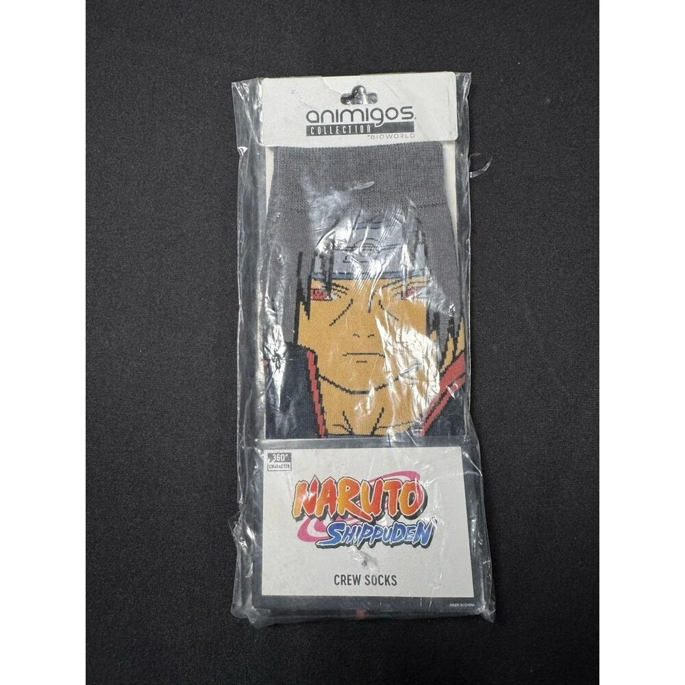 NARUTO Shippuden Itachi Uchina 360 Character Crew Novelty Socks 1 Pair NEW